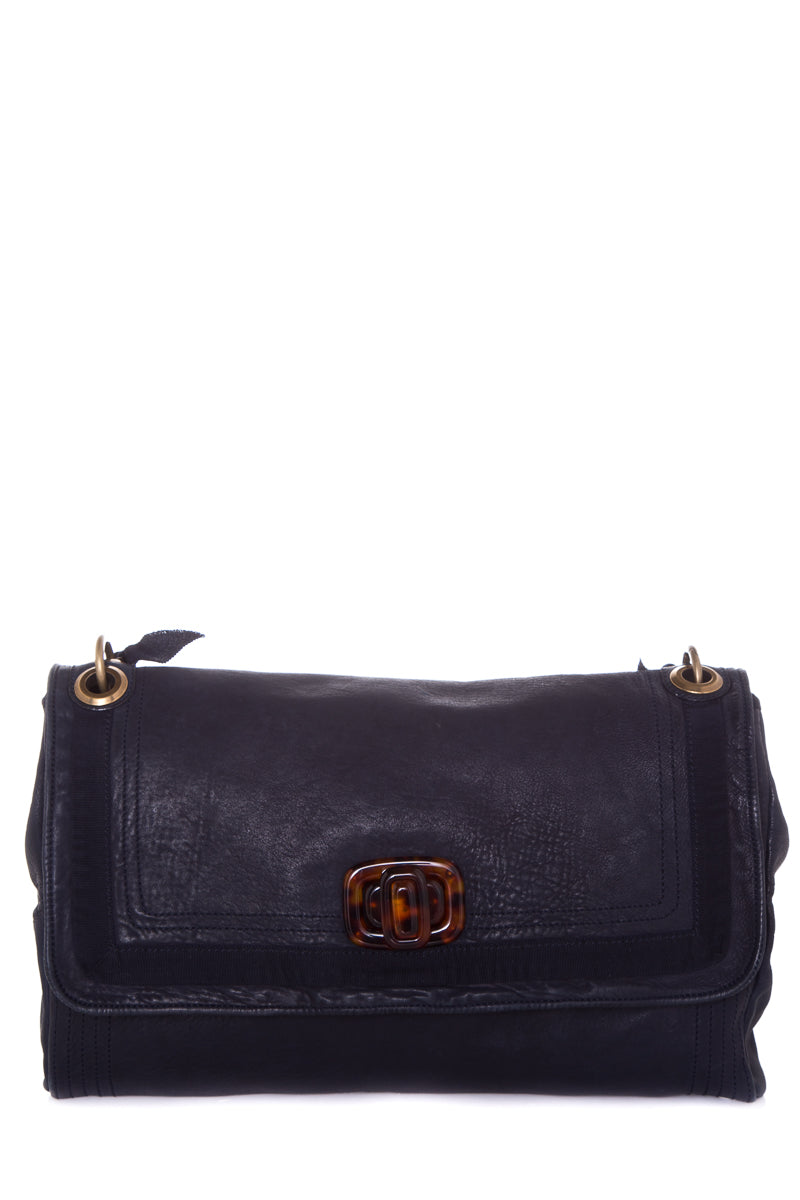 Lanvin Navy Leather Shoulder Bag