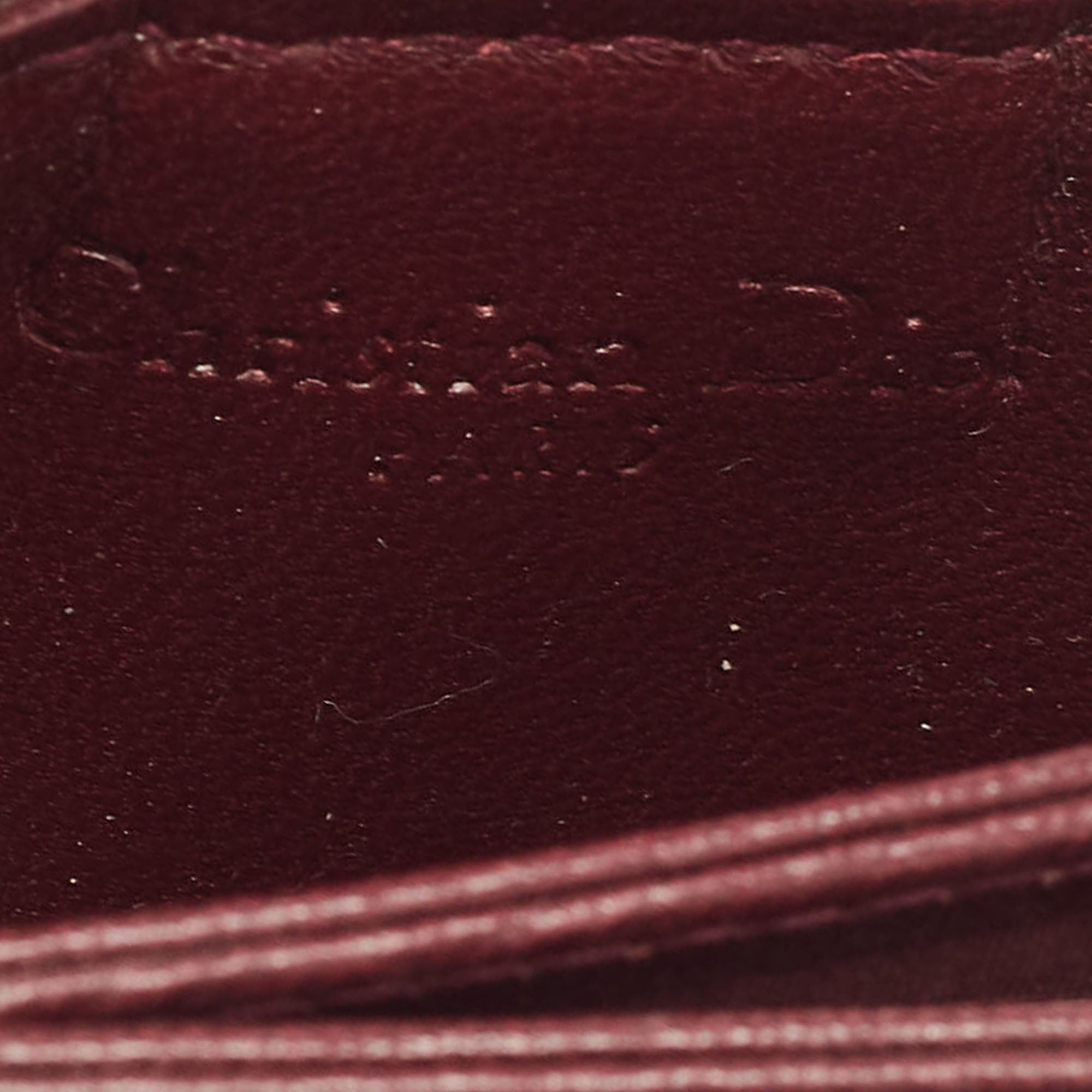 Dior Burgundy Cannage Leather Lady Dior 5 Gusset Card Case