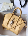 gv Mini Antigona Lock Bag Caramel For Women, Handbags, Shoulder Bags 8.7in/22cm GVC