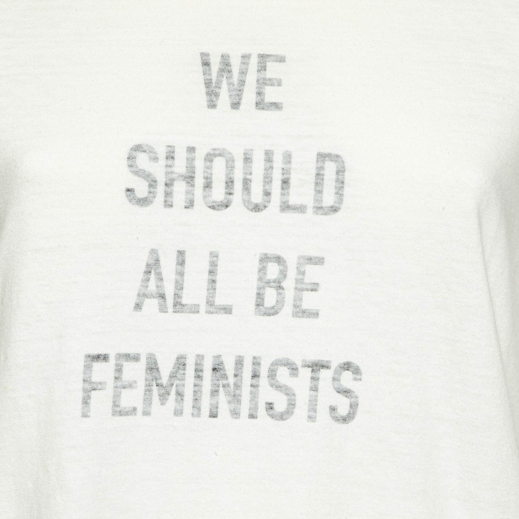 Dior Ivory Slogan Print Cotton & Linen Crew Neck T-Shirt