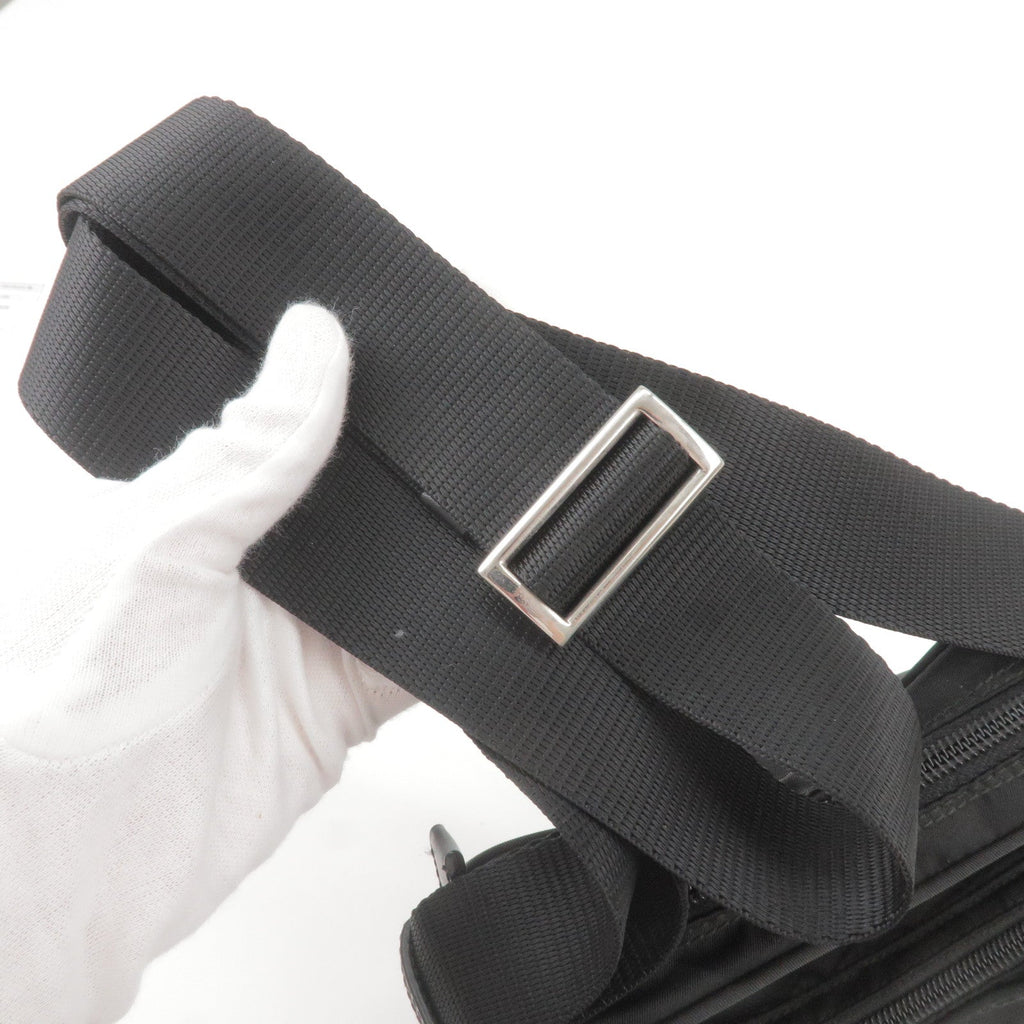Prada Logo Nylon Leather Shoulder Bag NERO Black BT0169