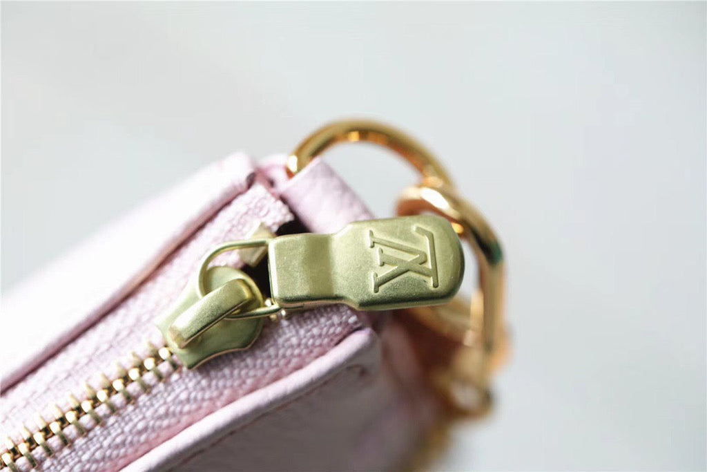 Louis Vuitton Mini Pochette Accessoires Monogram Empreinte Pink For Women, Women’s Handbags, Shoulder Bags And Crossbody Bags 6.1in/15.5cm Louis Vuitton
