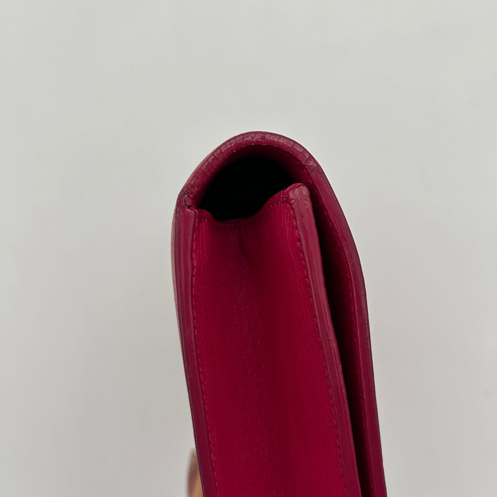 Saint Laurent Belle de Jour Pink Leather Clutch Medium
