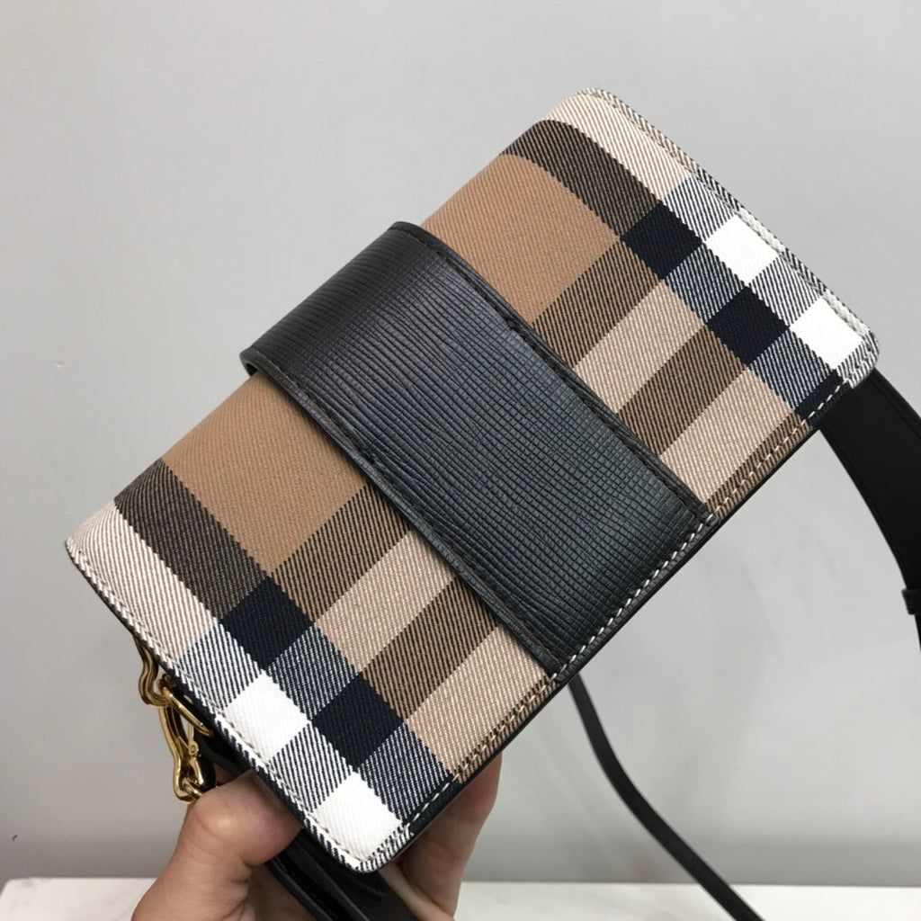 Small Bridle House Check And Buckle Crossbody Black For Women, Bags 7.8in/20cm