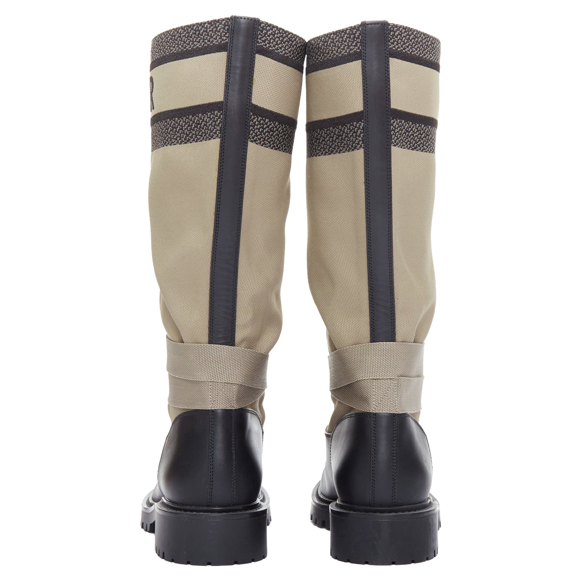 Christian Dior D-Major canvas safari boots