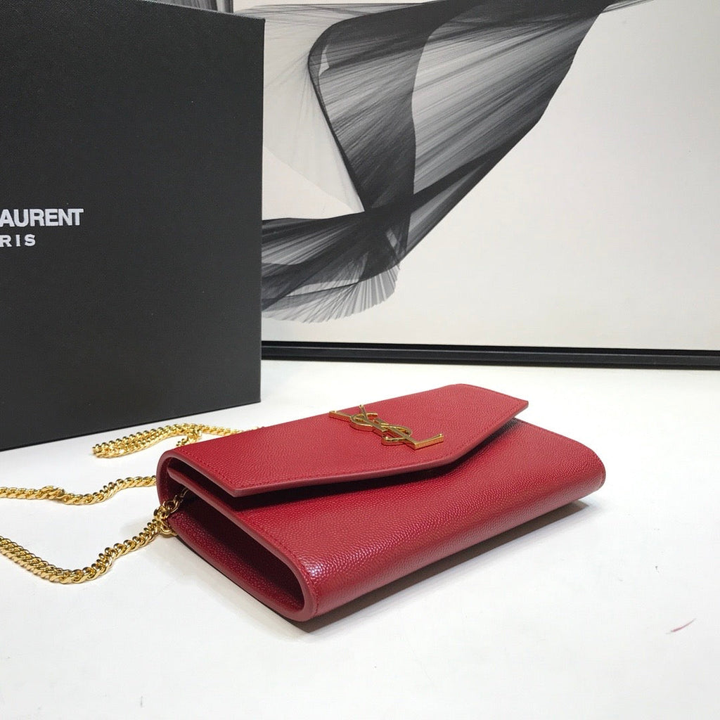 YSSL Uptown Chain Wallet Red For Women 7in/19cm YSLÂ 