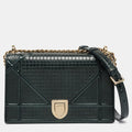Green  Leather Medium Diorama Shoulder Bag