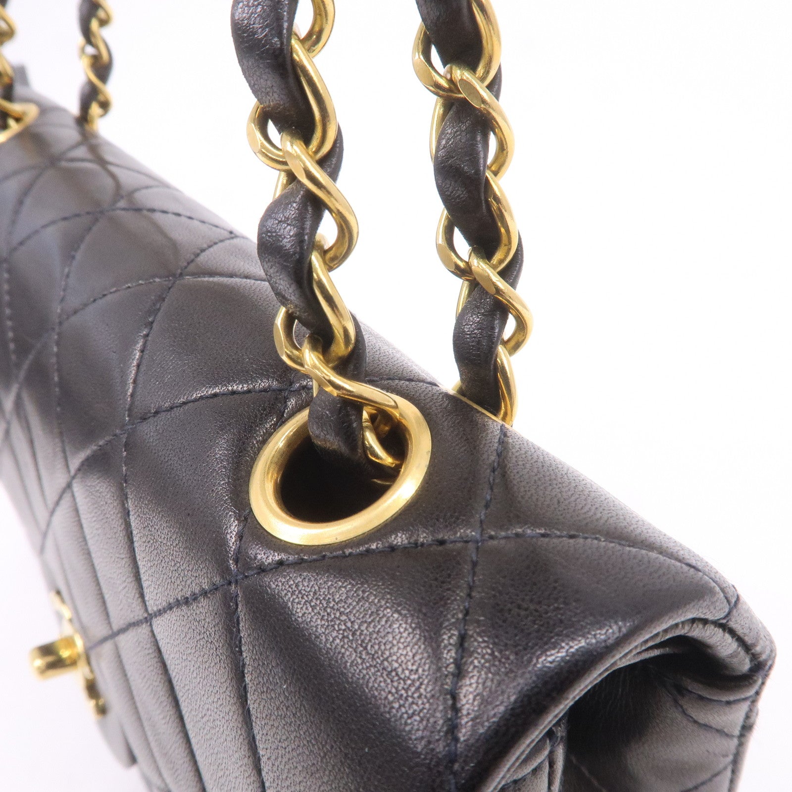 CHANEL Matelasse Lamb Skin 23 Double Flap Shoulder Bag A01113