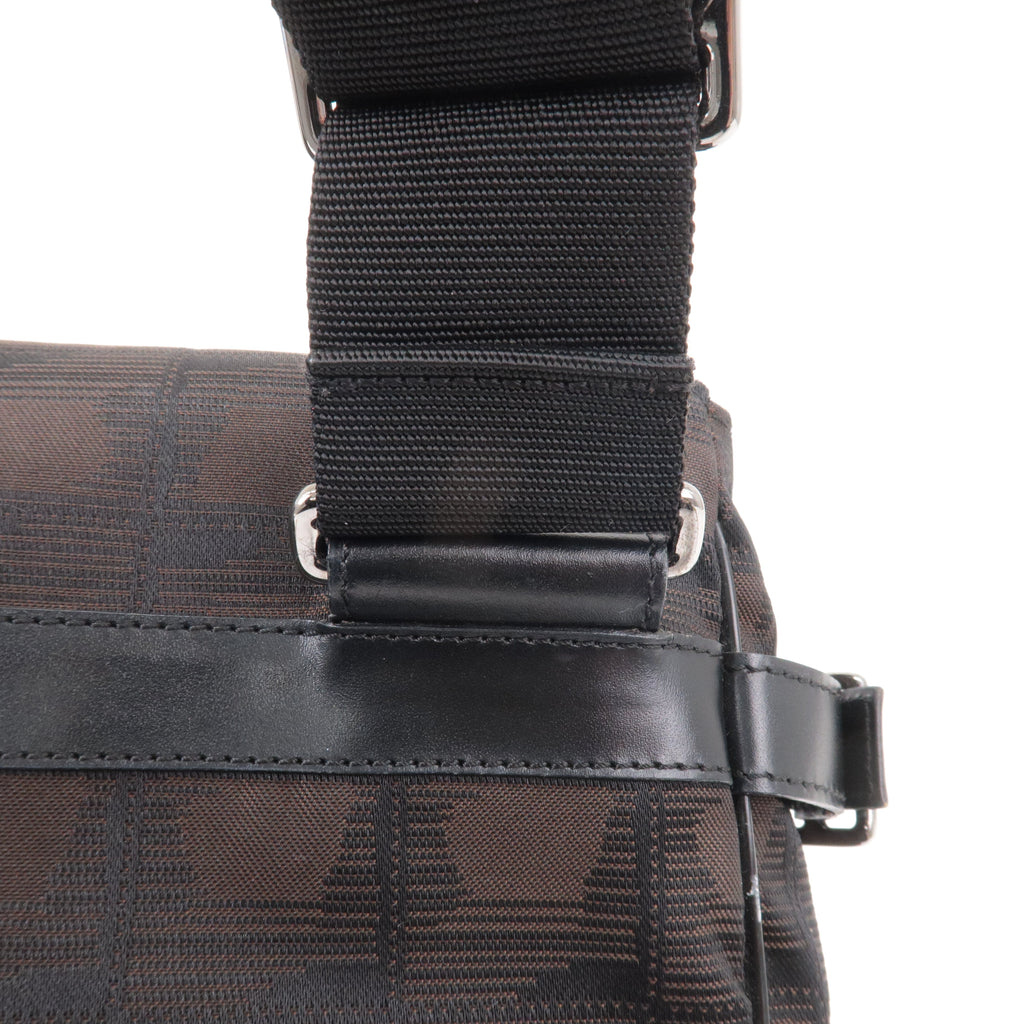 CHANEL New Travel Line Nylon Jacquard Leather Shoulder Bag A29347