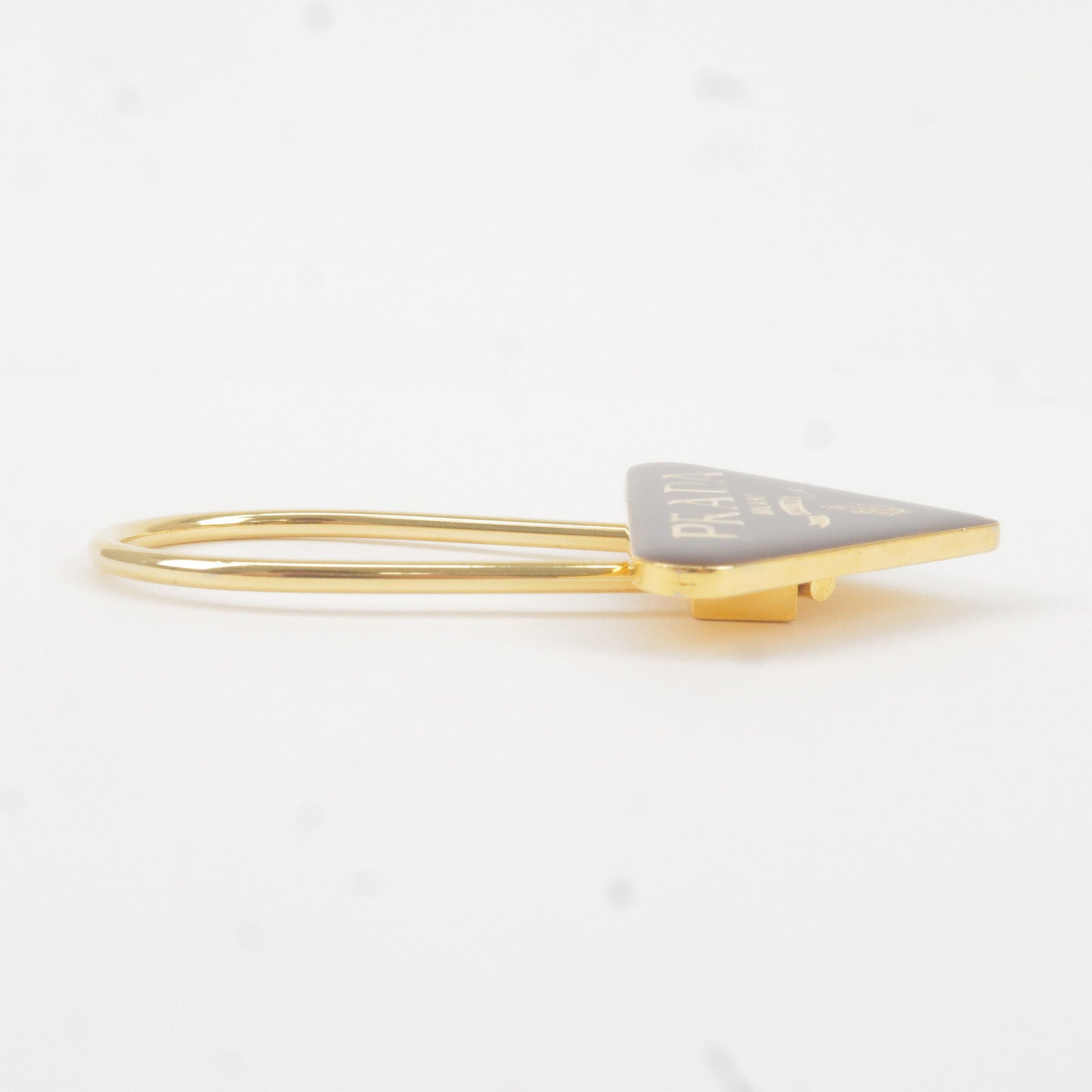 Prada Metal Triangle Logo Key Chain Bag Charm M285 Br Gold
