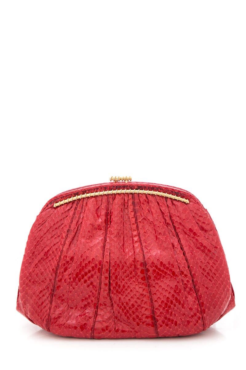 Judith Leiber Red Snake Clutch