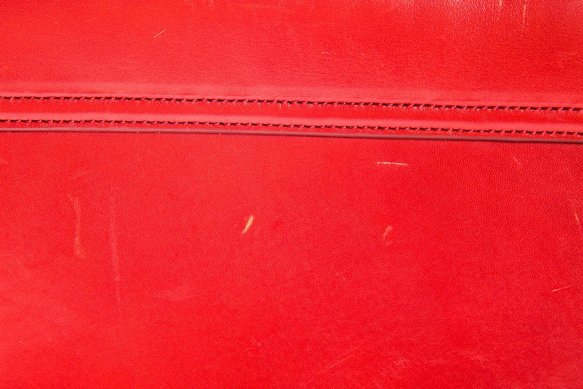 Mark Cross Red Leather Clutch with Shoulder Chain