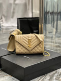 YSSL Small Bag Dark Beige In Mix Matelasse For Women 8in/21cm YSL 600195BOW912721