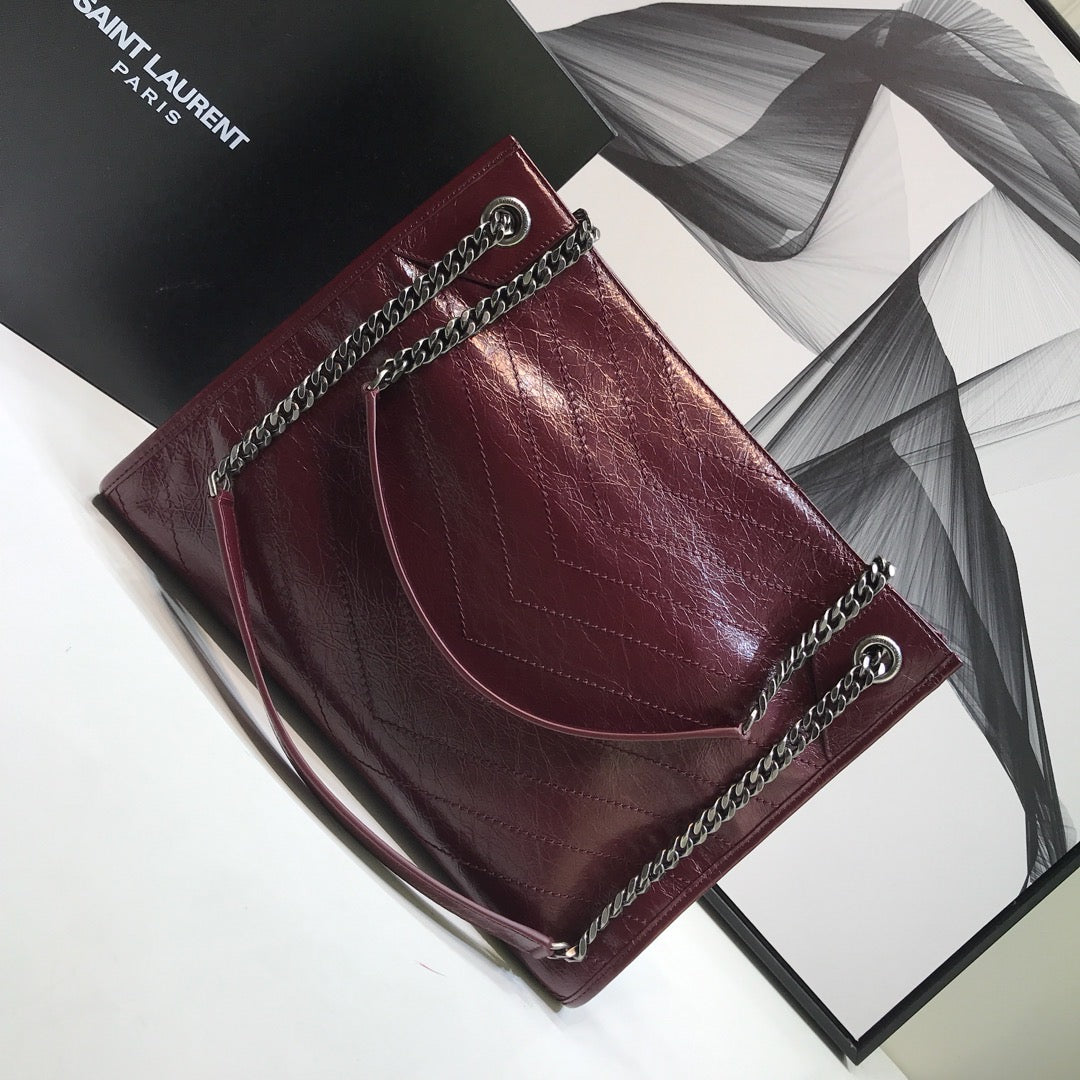 YSSL Niki Medium Shopping Bag Burgundy For Women 12in/32cm YSLÂ 
