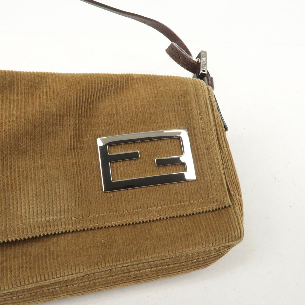 FENDI Corduroy Shoulder Bag Hand Bag Brown 26776 Brown