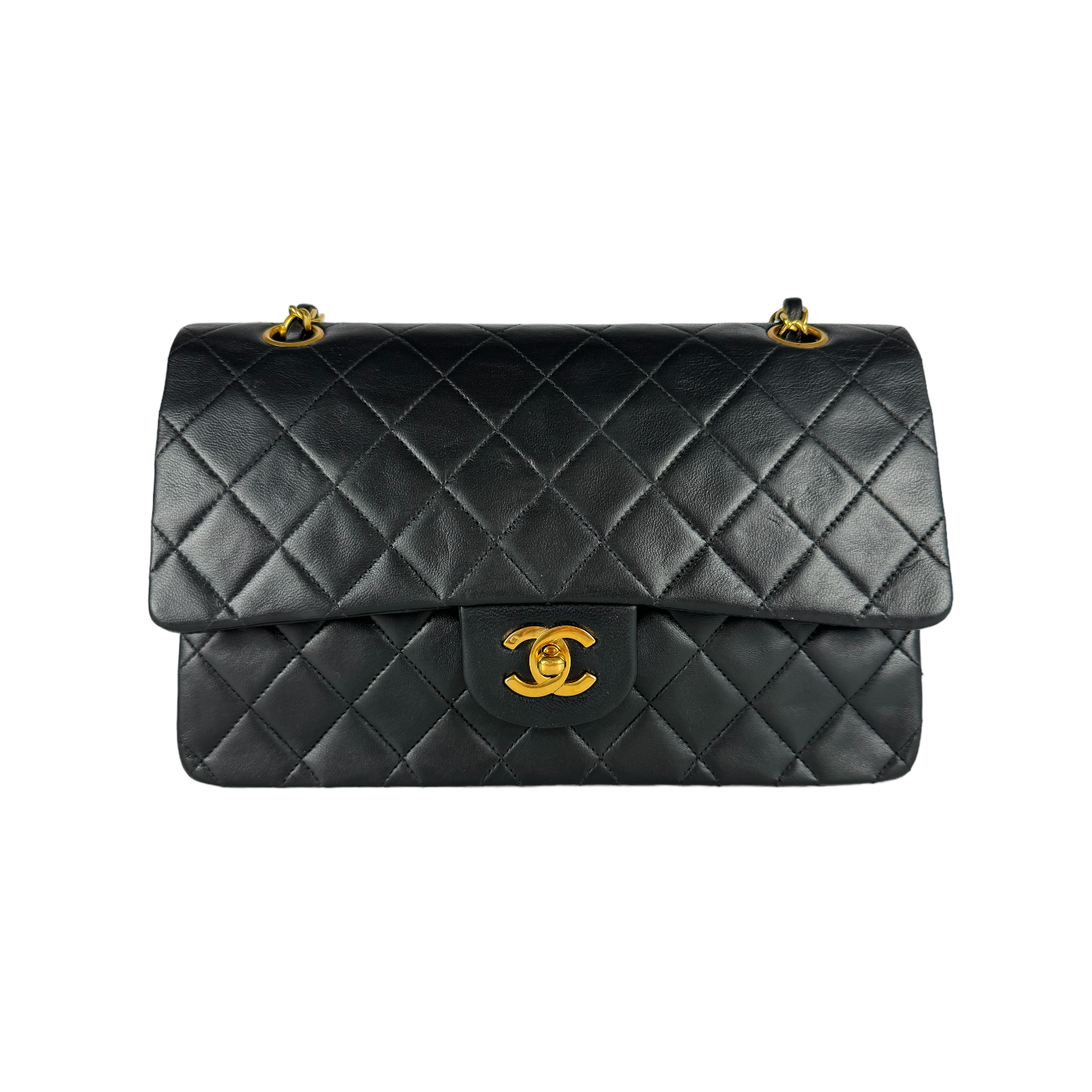 Chanel Classic Double Flap Medium Black Lambskin Gold