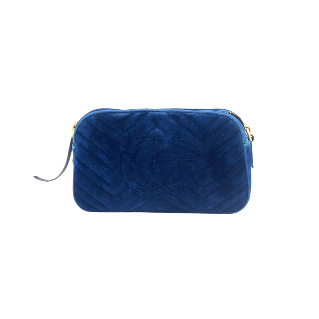 Gucci Gucci Marmont Crossbody Bag Blue Quilted VeLouis Vuittonet