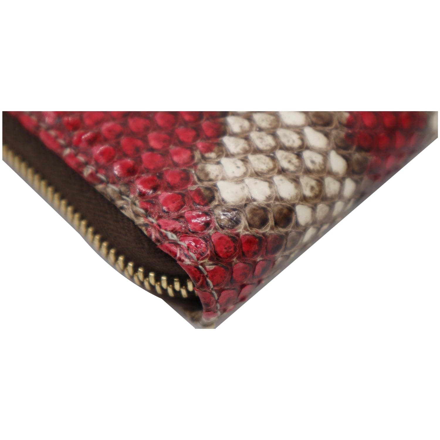 GUCCI Gucci Marmont Python Leather Zip Around Wallet Multicolor 456117