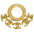 Chanel Fringe Brooch Pin Corsage Gold 94P