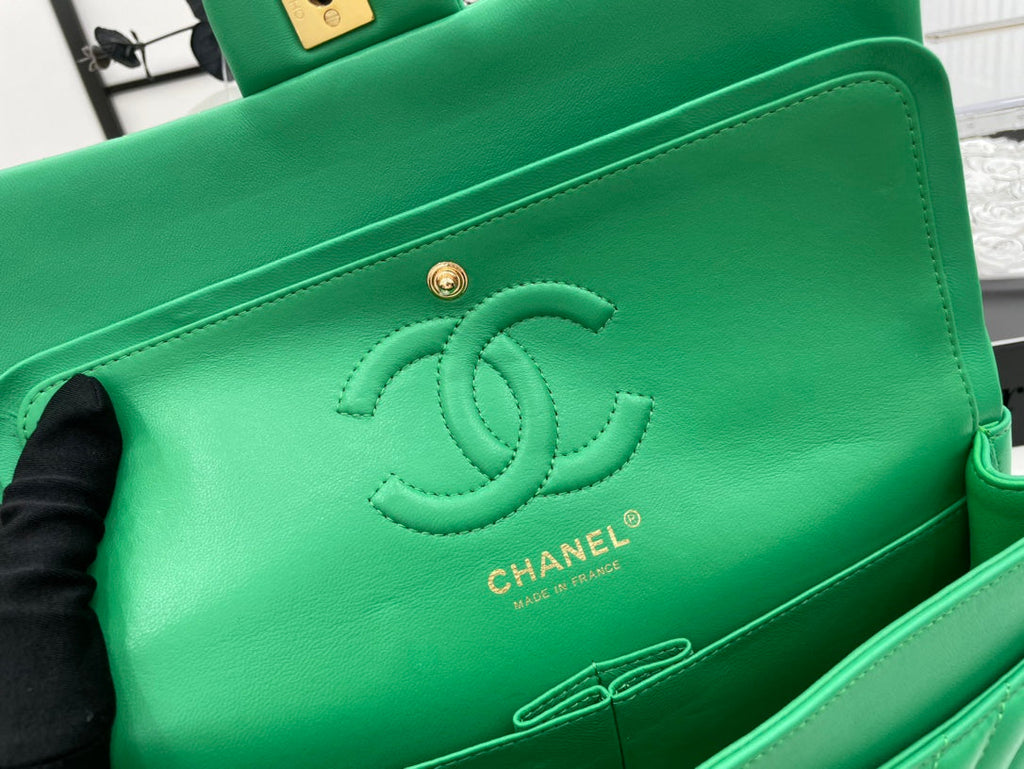 Chanel Chevron Mini Rectangular Classic Flap Green Bag For Women 20.5cm/8in