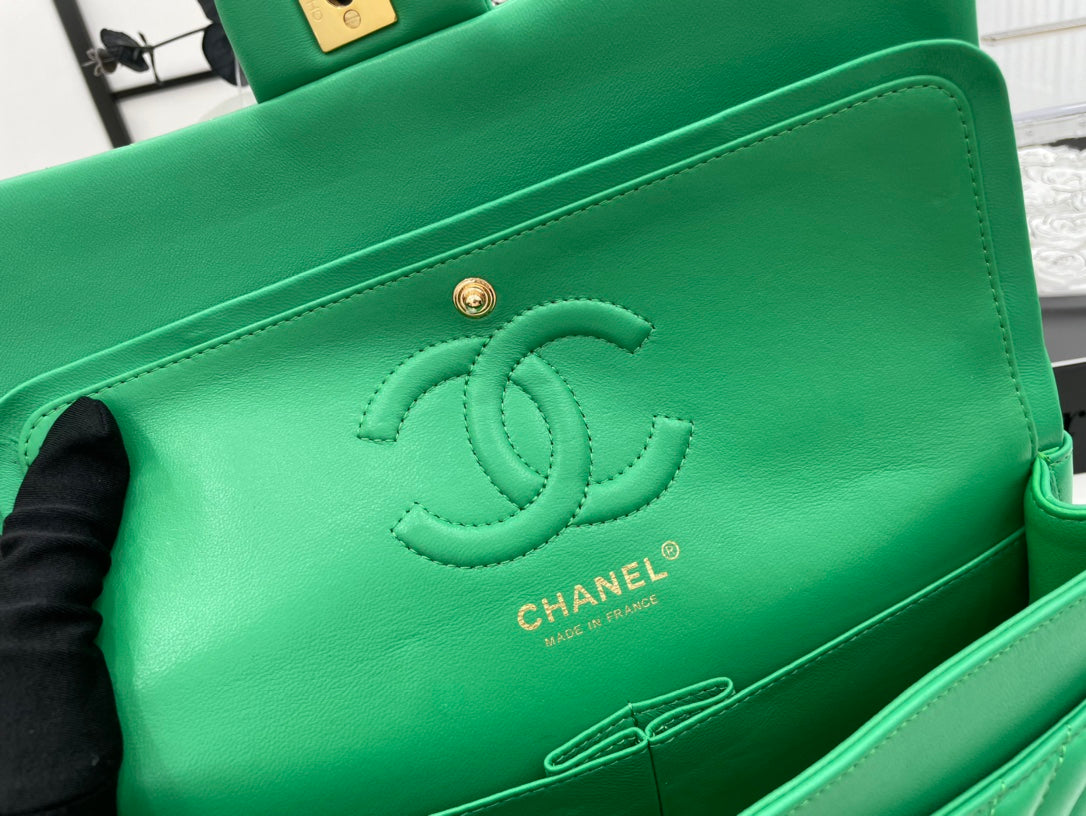 Chanel Chevron Mini Rectangular Classic Flap Green Bag For Women 20.5cm/8in