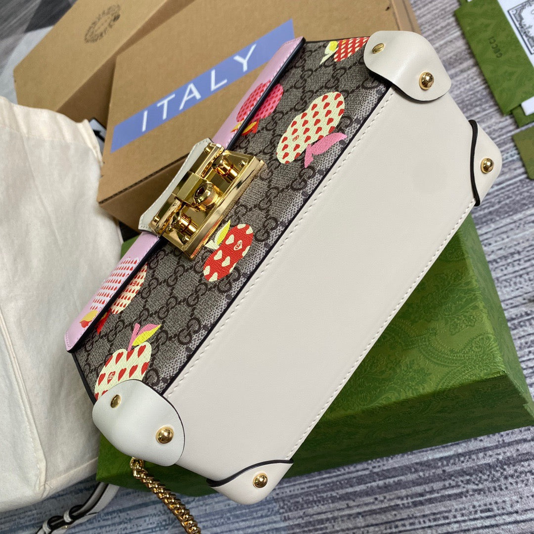 Padlock Small amboo Strawberry Shoulder Bag Beige For Women, Women’s Bags 9.5in/24cm Glami