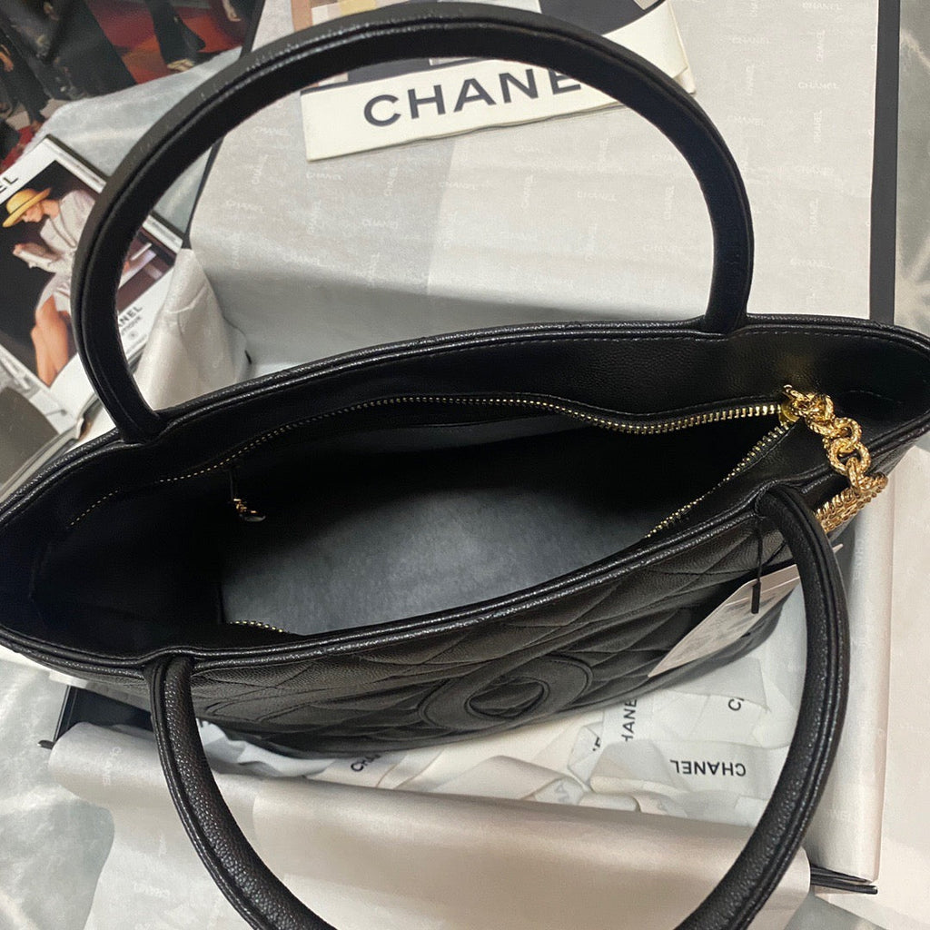 ChanelMedallion Tote Gold Hardware Caviar Black For Women, Women’s Handbags, Shoulder Bags 15.6in/32cm