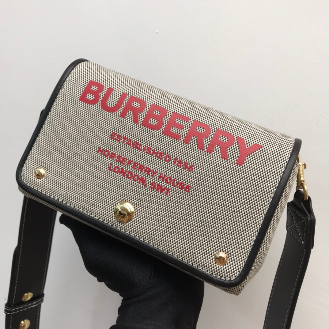 Burberry Horseferry Print Cotton Canvas Small Crossbody Bag For Women, Bags 7.1in/18cm