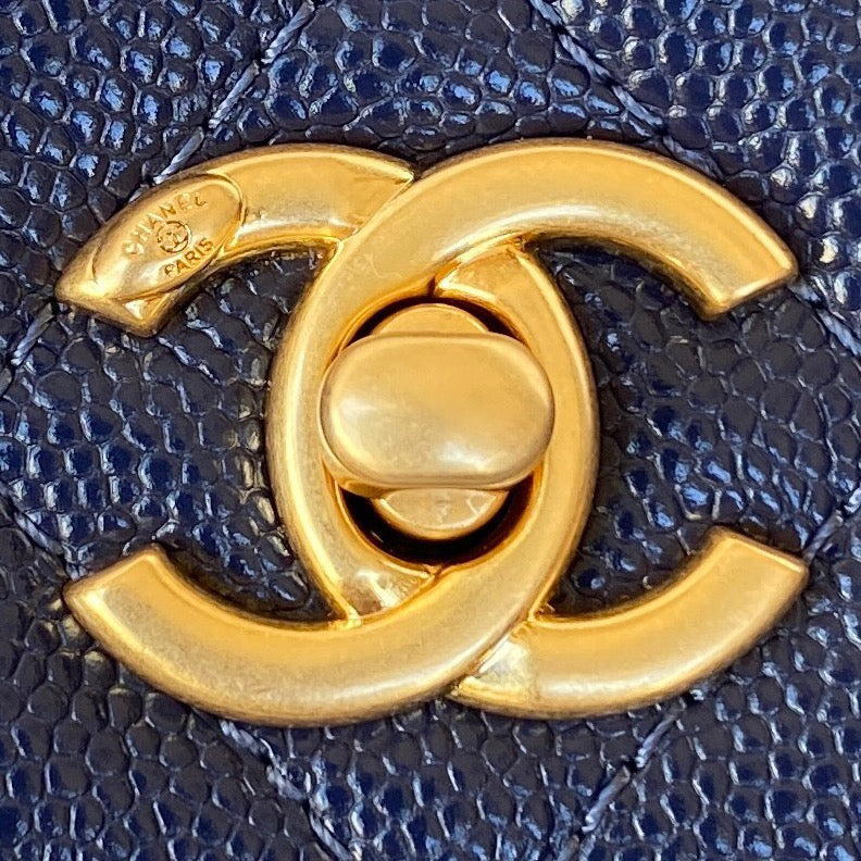 ChanelSmall Flap Bag Gold Hardware Navy Blue For Women, Women’s Handbags, Shoulder Bags 7.5in/19cm AP2840