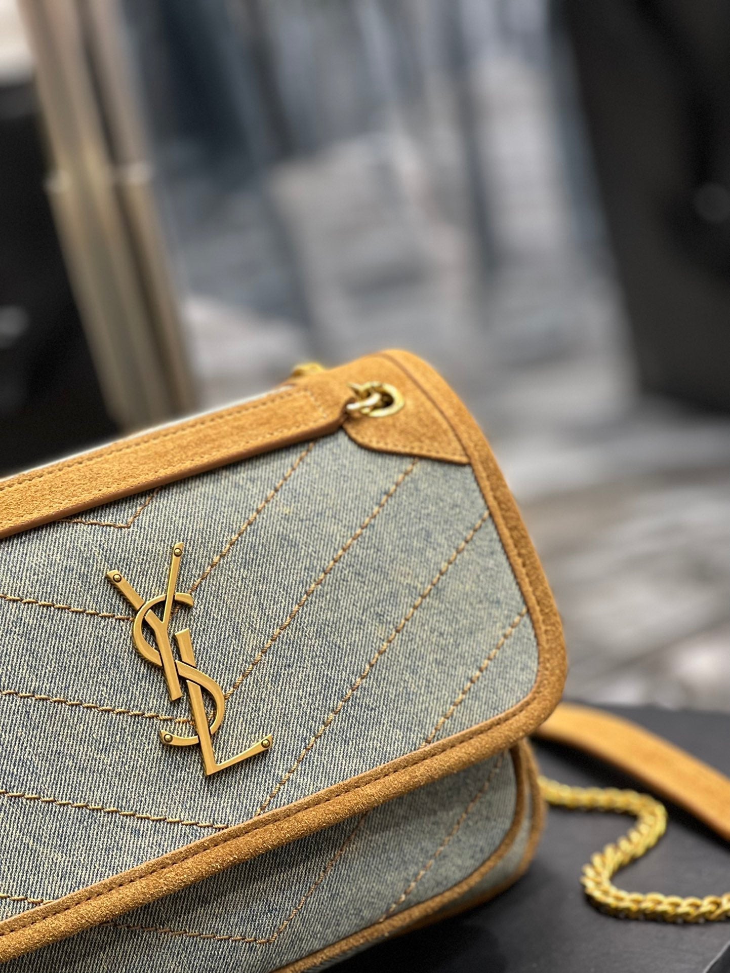 YSSL Niki Mini Chain Bag In Canvas For Women 8in/22cm YSL