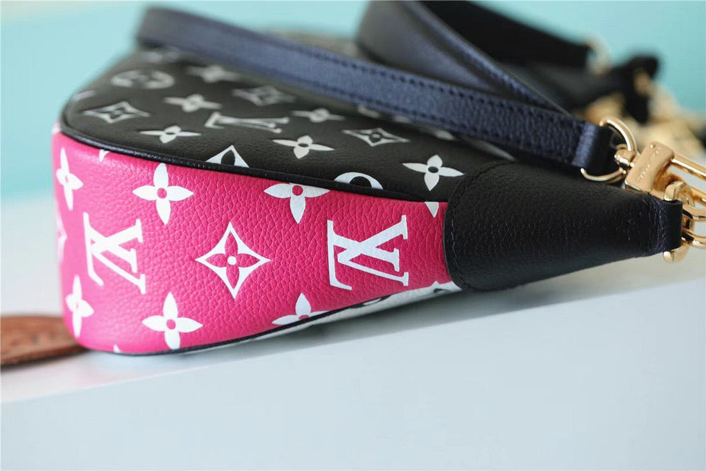 Louis Vuitton Bagatelle Monogram Empreinte Black / White / Pink For Women,  Shoulder And Crossbody Bags 22cm/8.7in Louis Vuitton M46091