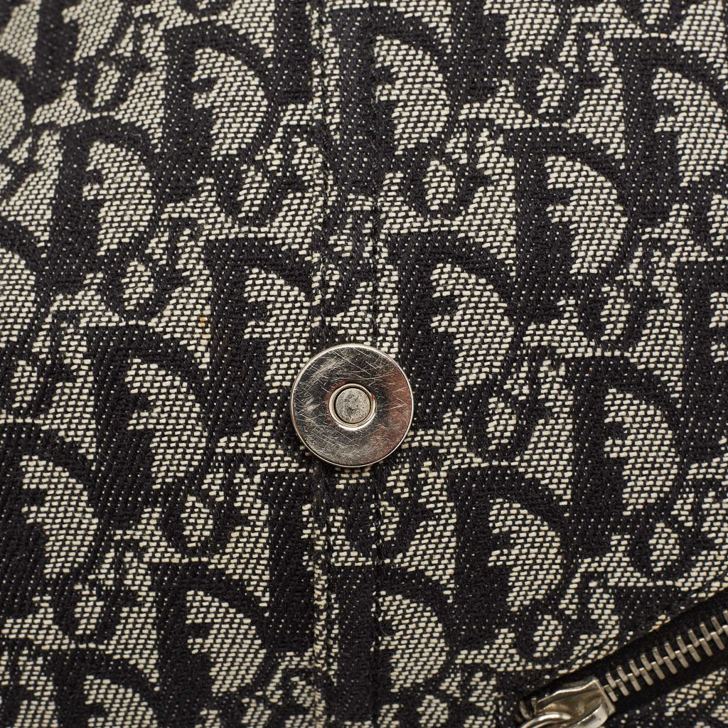 Dior Black Diorissimo Canvas And Leather Cd Logo Flap Messenger Bag