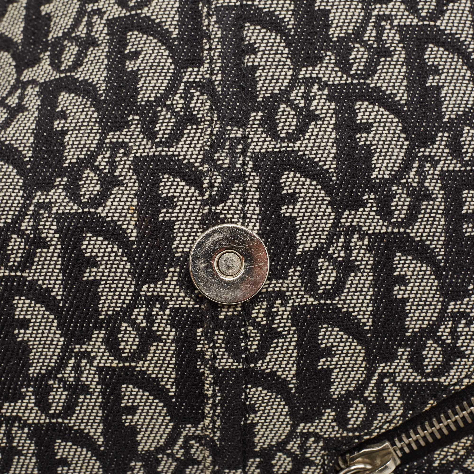 Dior Black Diorissimo Canvas And Leather Cd Logo Flap Messenger Bag
