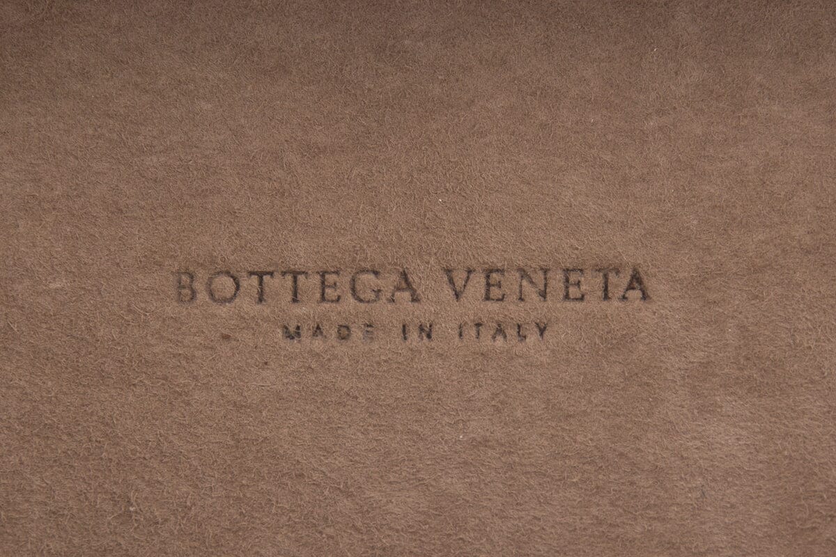 Bottega Veneta Brown Woven Leather Knot Clutch