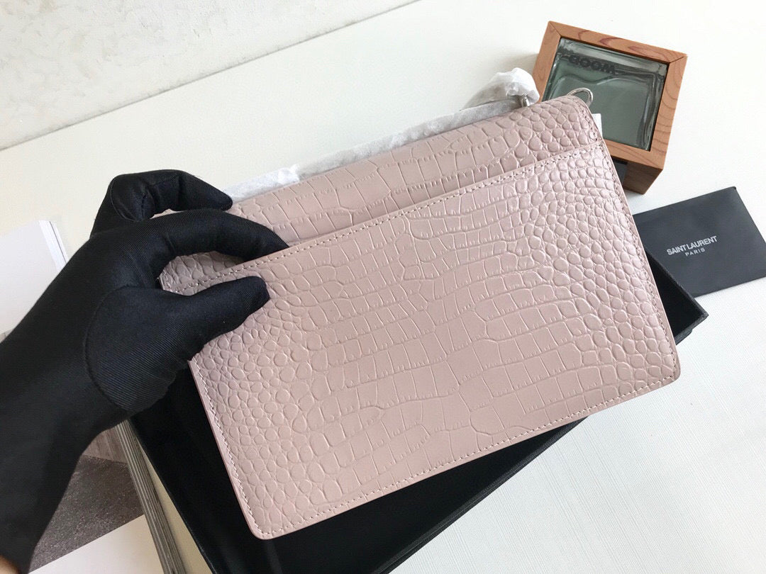 YSSL Sunset Medium Chain Bag Light Pink For Women 8in/22cm YSL 442906DND0N1202