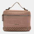 Pink Mesh Embroidered Diortravel Vanity Case Bag
