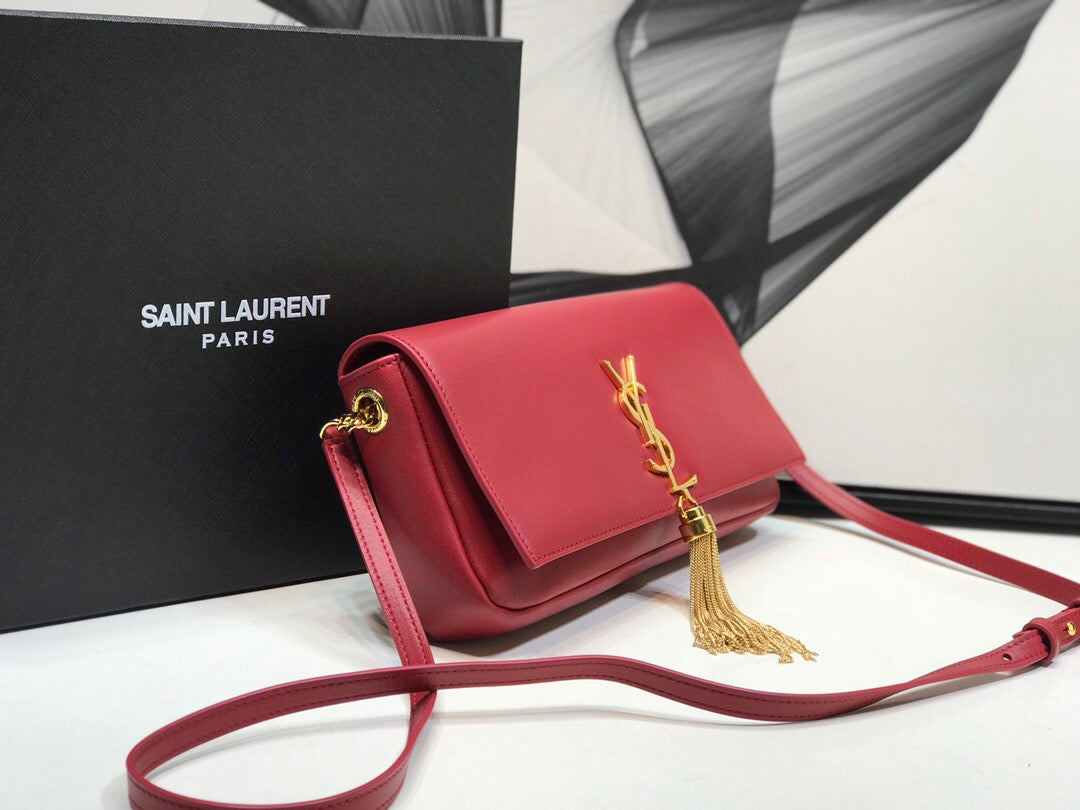 Top Quality Kate Tassel Small Shoulder Bag Red For Women 10.2in/26cm YSLÂ 
