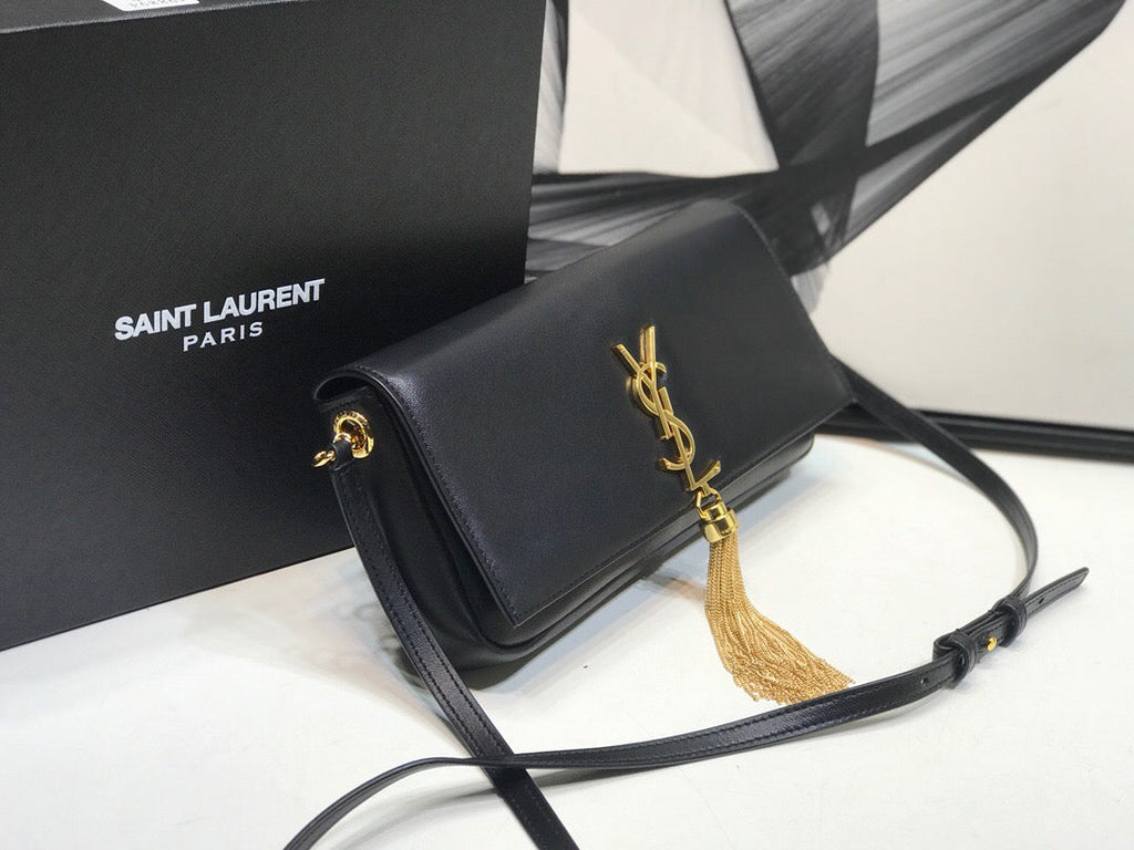 Kate Tassel Small Shoulder Bag Black For Women 10.2in/26cm YSL P00483545