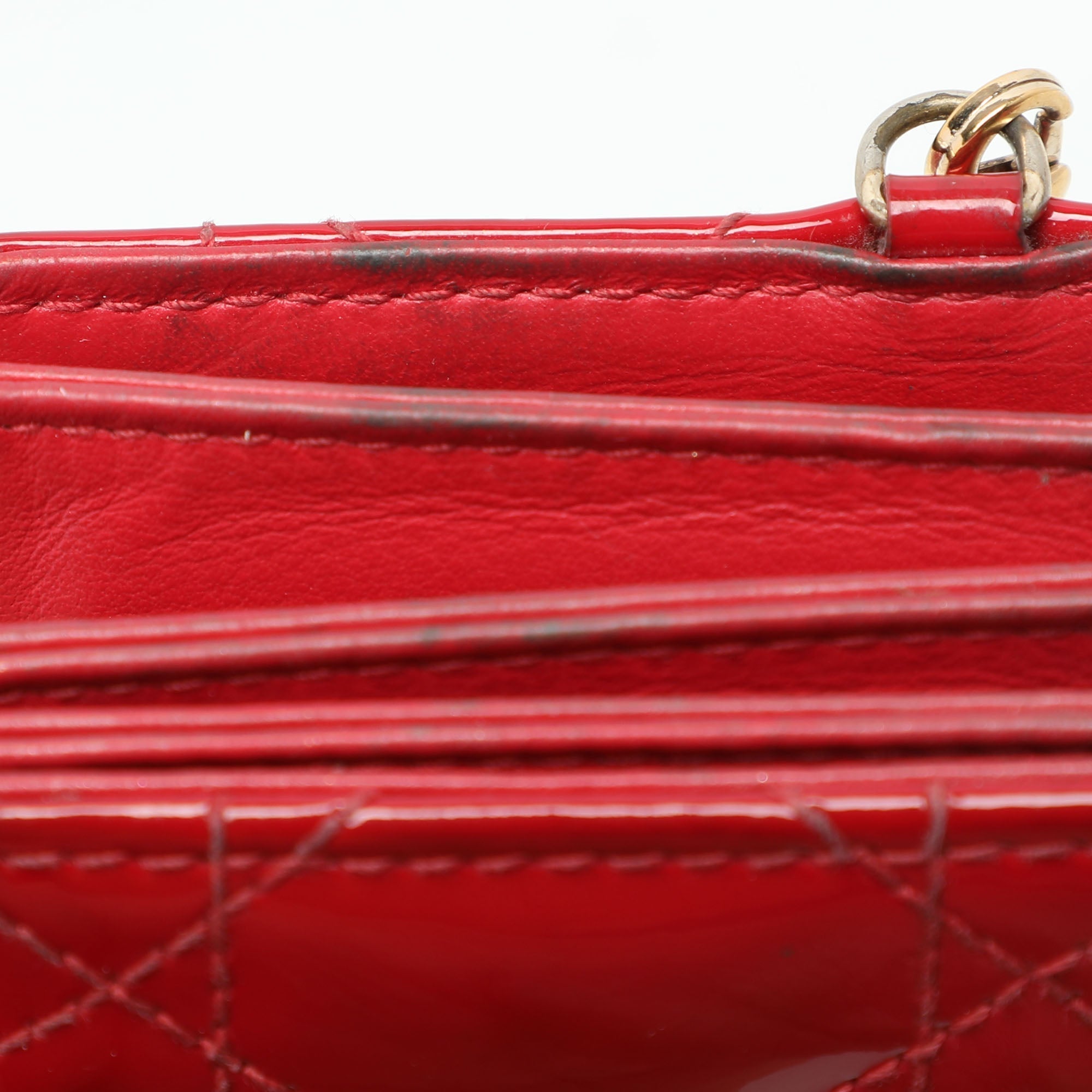 Dior Red Cannage  Leather Lady Dior Gusset Card Case