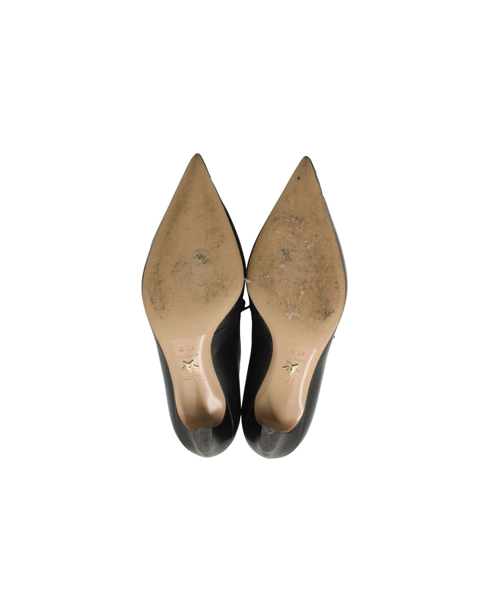 Dior Lace-Up Pointed-Toe Ankle Boots in Black Leather
