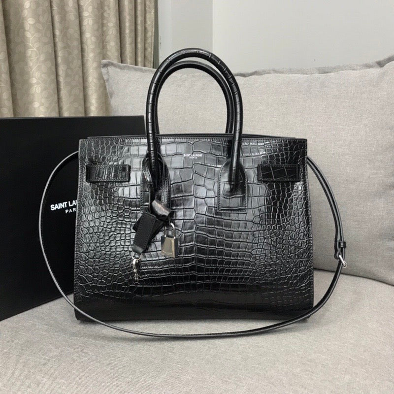 YSSL Sac De Jour Small In Embossed Crocodile Black For Women 12.5in/32cm YSLÂ  378299DND1N1000