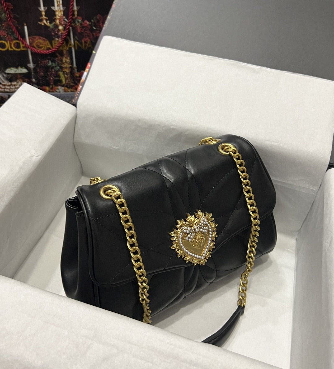Large Devotion Shoulder Bag In Quilted Nappa Black For Women 11.4in/29cm GLAMI