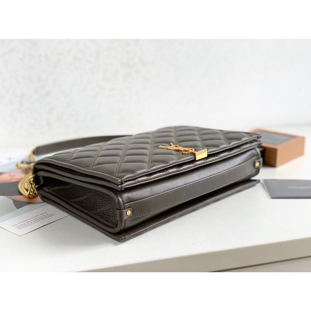 Saint Laurent Becky Small Shoulder Bag Brown For Women 10.5in/27cm YSL