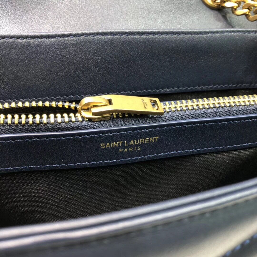 Top Quality Loulou Small Chain Bag In MatelassÃ© "Y" Blue For Women 9.8in/23cm YSL 494699DV7274147