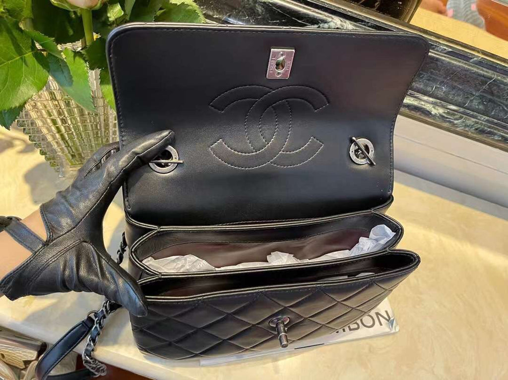 Chanel Classic GlamIap Bag Medal Hardware Black For Women 9.8in/25cm