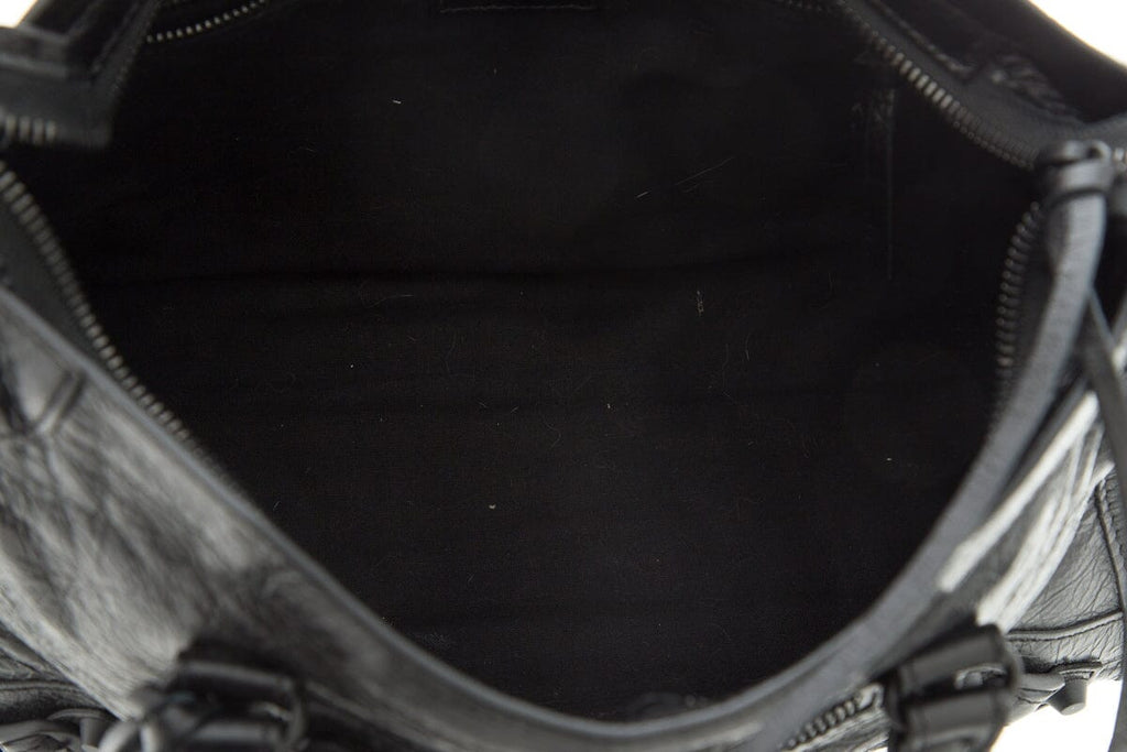 Balenciaga Black City Classic Studs Leather Handbag