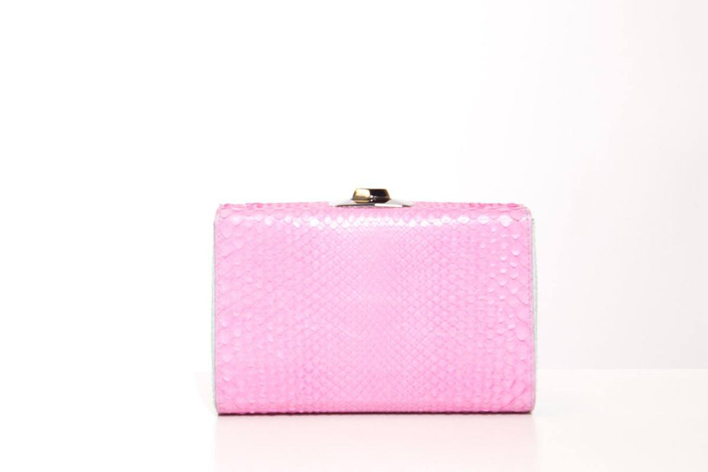 Iris Noble Multi Color Python Leather Clutch