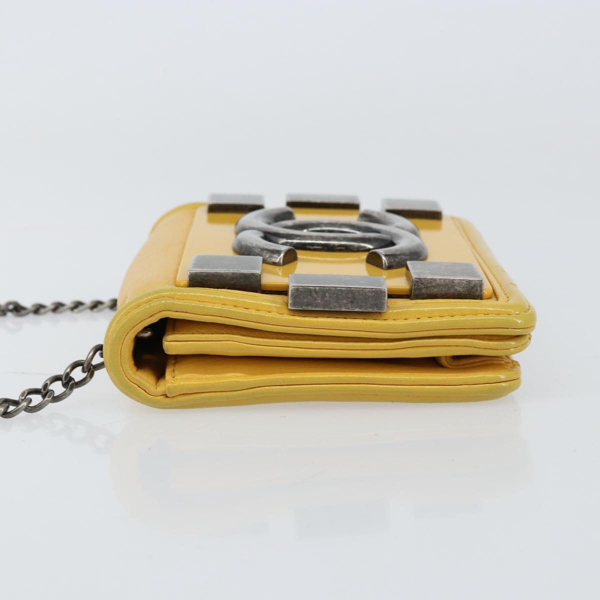 Chanel Boy Brick Flap Bag Lambskin And Plexiglass Yellow Leather Clutche & Pouche Bag