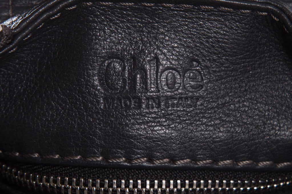 Chaneloé Midnight Navy Leather Pad-Lock Large Shoulder Bag