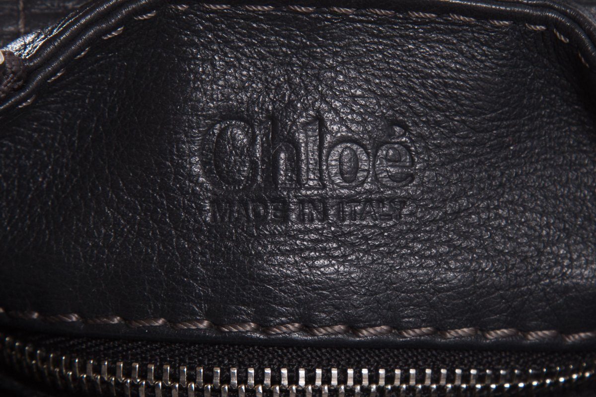 Chaneloé Midnight Navy Leather Pad-Lock Large Shoulder Bag